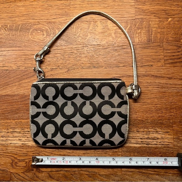 Coach Poppy Wristlet in Brown and Tan Mono Jaquard - Picture 8 of 10